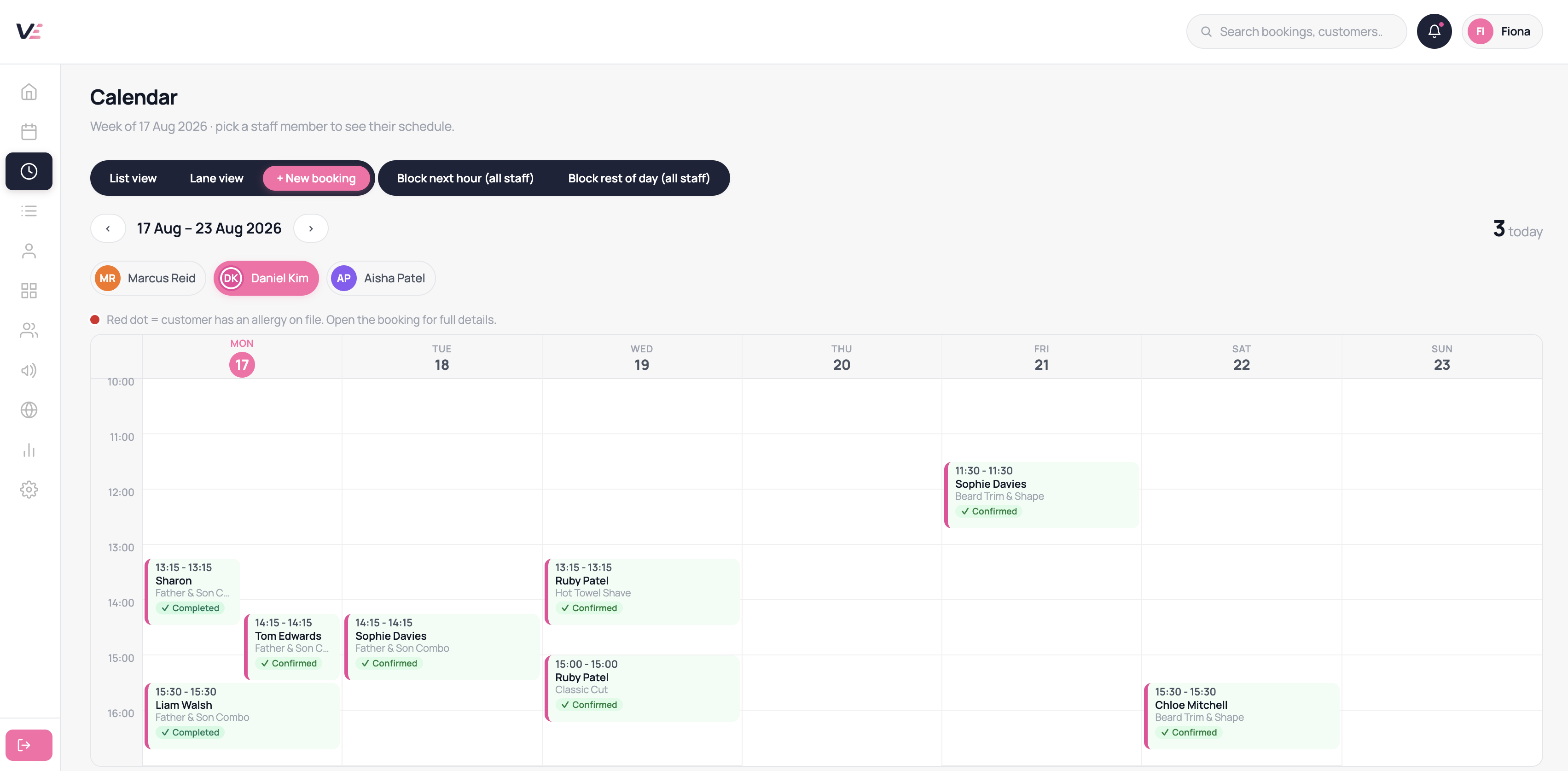 Velixa dashboard